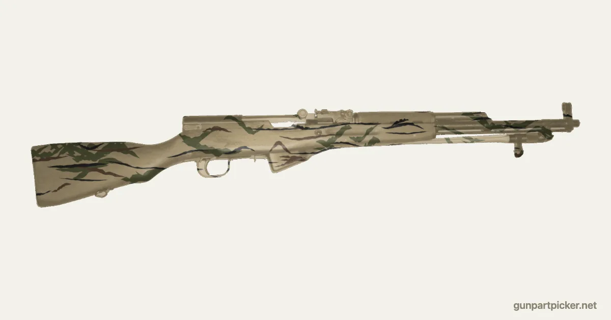 Rayas de tigre en aerosol para SKS, pintado con colores de camuflaje Krylon