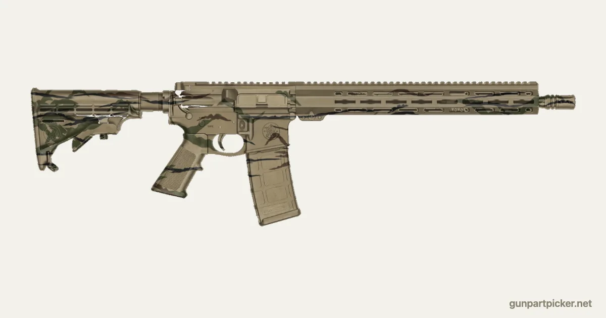 Rayas de tigre en aerosol para S&W Sport III, pintado con colores de camuflaje Krylon
