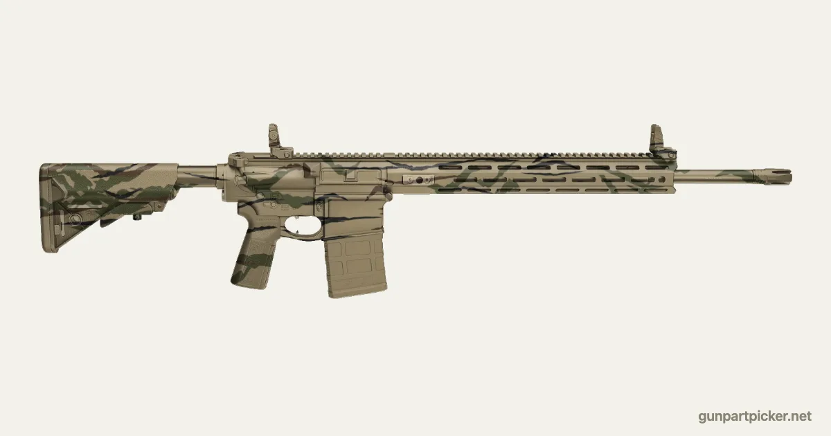 Rattle can Tiger Stripe SV AR-10 paint job, painted in Krylon camo colors
