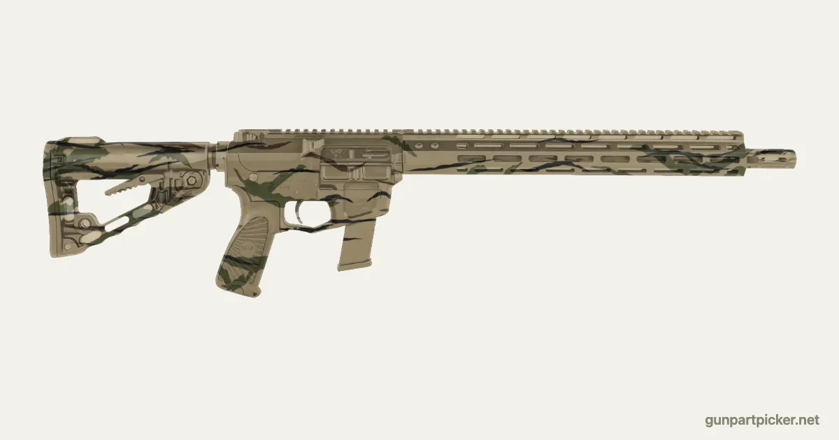 Rattle can Tiger Stripe AR9 Carbine paint job, painted in Krylon camo colors